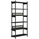 Ver imagem 7 de Mesa Escrivaninha e Estante Pés Madeira Arlo A10 Nero/preto - Mpozenato