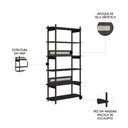 Ver imagem 5 de Mesa Escrivaninha e Estante Pés Madeira Arlo A10 Nero/preto - Mpozenato