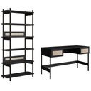 Ver imagem 1 de Mesa Escrivaninha e Estante Pés Madeira Arlo A10 Nero/preto - Mpozenato