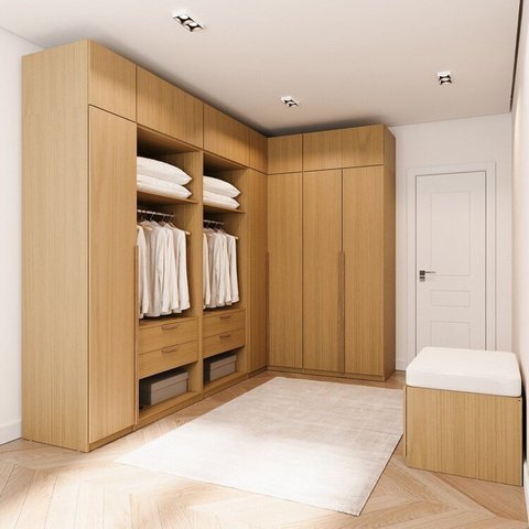 Guarda-Roupa Modulado de Canto 10 Peças 14 Portas Jade CabeCasa MadeiraOriginals Amarelo/Avelã