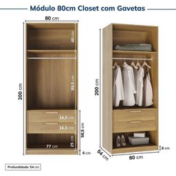 Guarda-roupa Modulado de Canto 10 Peças 14 Portas Jade CabeCasa MadeiraMadeira - 13