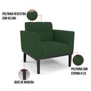 Ver imagem 6 de Poltrona Base de Madeira Fixa Preto Kit 2 Elisa Veludo Verde D03 - D'Rossi