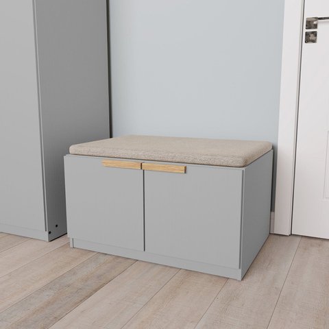 Banco 2 Portas 80cm Jade CabeCasa MadeiraOriginals Cinza/Urbano