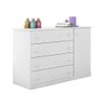 Cômoda Infantil Helisa 1 Porta e 4 Gavetas Branco - 1