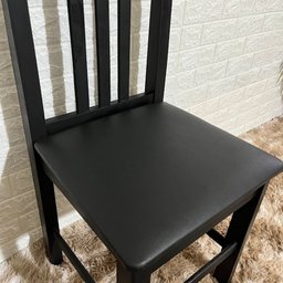 Cadeira Fixa Estofada Colonial Madeira Maciça:preto - 4