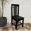Ver imagem 3 de Cadeira Fixa Estofada Colonial Madeira Maciça:preto