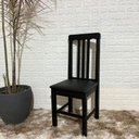 Ver imagem 2 de Cadeira Fixa Estofada Colonial Madeira Maciça:preto