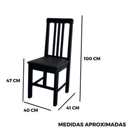 Cadeira Fixa Estofada Colonial Madeira Maciça:preto - 8