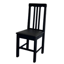 Cadeira Fixa Estofada Colonial Madeira Maciça:preto - 7