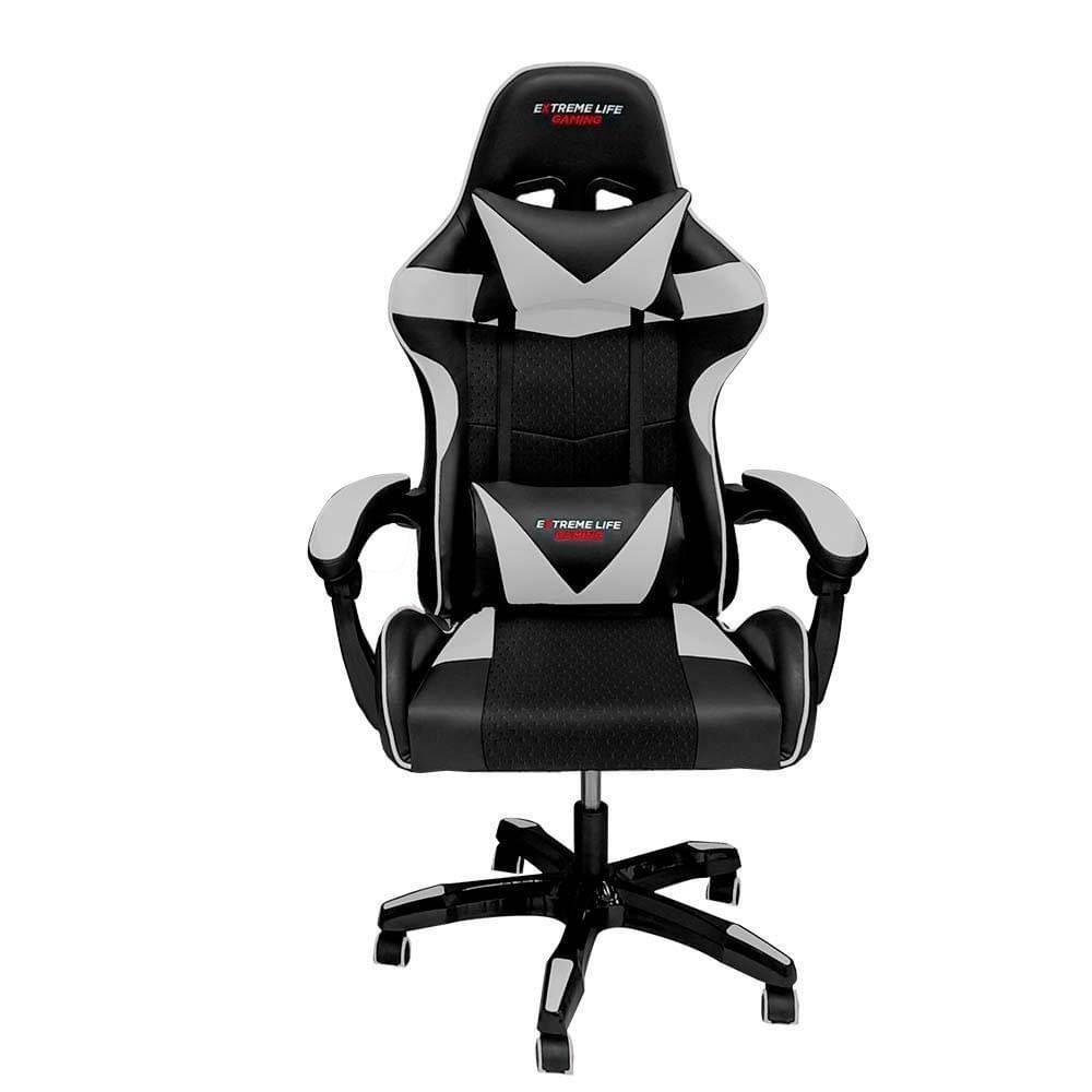 Cadeira Gamer Elg Drakon 140kg Preto e Branco Ch31bk