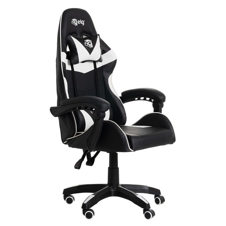 Cadeira Gamer Ergonômica Drakon Elg, Ch31bk, Inclinação até 135º e 140kg, Espuma D40, Preto e Branco Cadeira Gamer Ergonômica Drakon Elg, Ch31bk, Inclinação até 135º e 140kg, Espuma D40, Preto e Branco