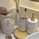 Ver imagem 2 de Porta Objetos com Tampa de Ceramica Organico Branco Oikos