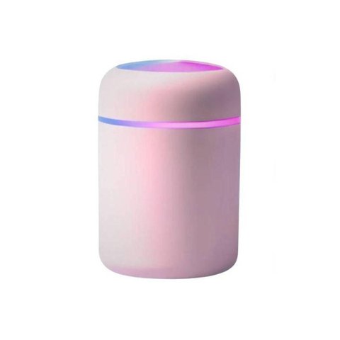 Kit 02 Umidificador de Ar Rosa Aromatizador Ultrassônico 300ml USB LED RGB