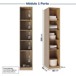 Guarda-roupa Modulado de Canto 10 Peças 18 Portas Jade Cabecasa Madeiramadeira - 11