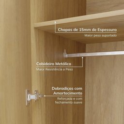 Guarda-roupa Modulado de Canto 10 Peças 18 Portas Jade Cabecasa Madeiramadeira - 7