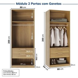 Guarda-roupa Modulado de Canto 10 Peças 18 Portas Jade Cabecasa Madeiramadeira - 13