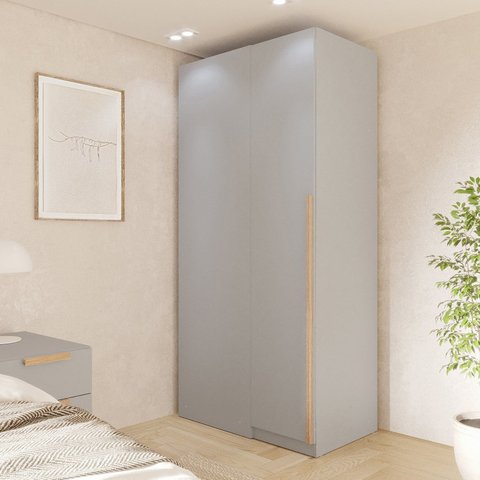 Módulo de Canto Linear Planejado 1 Porta Jade CabeCasa MadeiraOriginals Cinza/Urbano