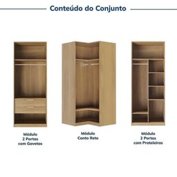 Guarda-roupa Modulado 3 Peças 6 Portas Jade Cabecasa Madeiramadeira - 4