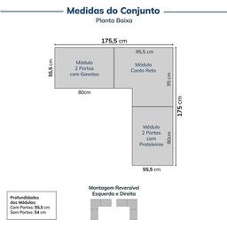 Guarda-roupa Modulado 3 Peças 6 Portas Jade Cabecasa Madeiramadeira - 2