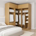Ver imagem 1 de Guarda Roupas Planejado de Canto 6 Peças 6 Portas Jade CabeCasa MadeiraOriginals Amarelo/Avelã