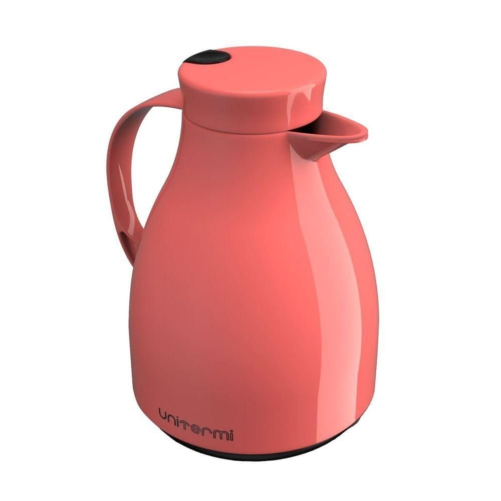 Garrafa Térmica de Mesa Paris Rosa 1l Bule Gatilho Chá Café - 1