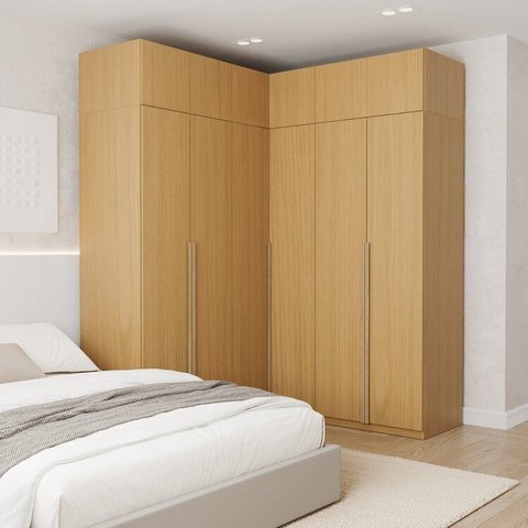 Guarda-Roupa Modulado 6 Peças 12 Portas Jade CabeCasa MadeiraOriginals Amarelo/Avelã