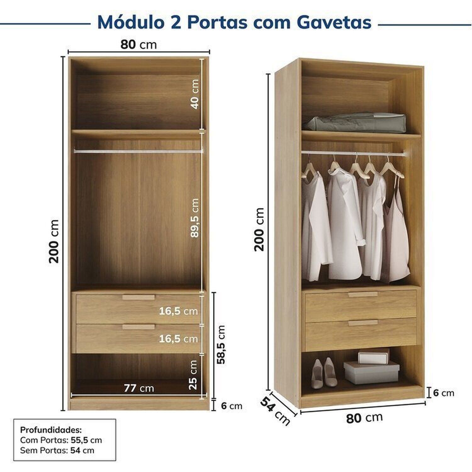 Guarda-roupa Modulado 6 Peças 12 Portas Jade Cabecasa Madeiramadeira - 12