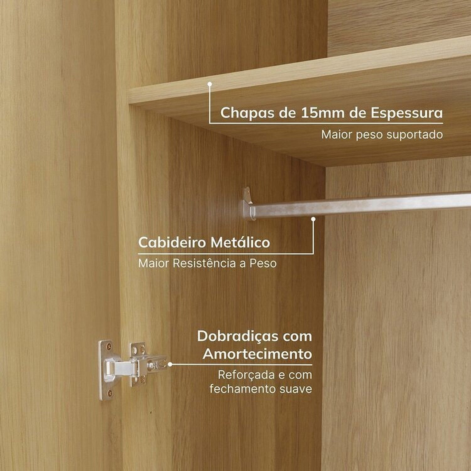 Guarda-roupa Modulado 6 Peças 12 Portas Jade Cabecasa Madeiramadeira - 7