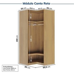 Guarda-roupa Modulado 6 Peças 12 Portas Jade Cabecasa Madeiramadeira - 13