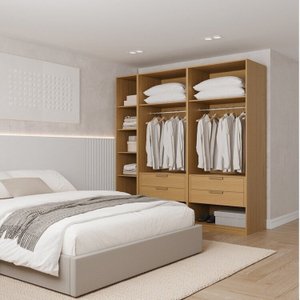 Guarda-roupa Modulado 3 Peças sem Portas Jade CabeCasa MadeiraMadeira