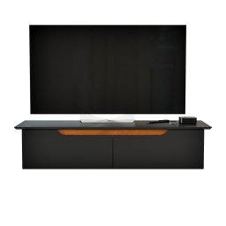 Rack Bancada Suspensa 2 Portas Design Flutuante Flow Ej Móveis:preto - 4