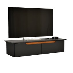 Rack Bancada Suspensa 2 Portas Design Flutuante Flow Ej Móveis:preto - 6