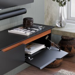 Rack Bancada Suspensa 2 Portas Design Flutuante Flow Ej Móveis:preto - 2