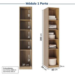 Guarda-roupa Modulado 3 Peças 5 Portas Jade Cabecasa Madeiramadeira - 10