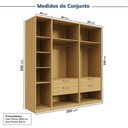 Ver imagem 3 de Guarda-roupa Modulado 3 Peças 5 Portas Jade CabeCasa MadeiraOriginals