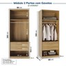Guarda-roupa Modulado 3 Peças 5 Portas Jade CabeCasa MadeiraOriginals - 9