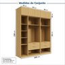 Guarda-roupa Modulado 6 Peças 10 Portas Jade CabeCasa MadeiraOriginals - 3