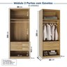 Guarda-roupa Modulado 6 Peças 10 Portas Jade CabeCasa MadeiraOriginals - 11