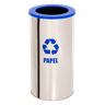 Lixeira Coleta Seletiva Aro 25l de Aço Inox: Azul - 2