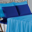 Ver imagem 3 de Jogo de Cama Casal Viúva Nobre 4 Peças Malha 100% Algodão - Turquesa / Royal