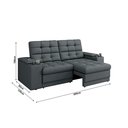 Ver imagem 2 de Sofá Confort Premium 2,05m Assento Retrátil/reclinável Porta Copos e Usb Suede Cinza - Xflex