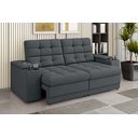 Ver imagem 4 de Sofá Confort Premium 2,05m Assento Retrátil/reclinável Porta Copos e Usb Suede Cinza - Xflex