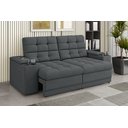 Ver imagem 1 de Sofá Confort Premium 2,05m Assento Retrátil/reclinável Porta Copos e Usb Suede Cinza - Xflex