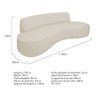 Sofá Curvo 130cm 2 Lugares e 2 Poltronas Orgânico Escritório Recepção Sala Amsterdã Orgânico Bouclé  - 4
