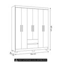 Ver imagem 4 de Guarda Roupa Casal 154cm 6 Portas Lipion Cinamomo/Off a02 - Mpozenato