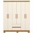 Ver imagem 2 de Guarda Roupa Casal 154cm 6 Portas Lipion Cinamomo/Off a02 - Mpozenato
