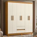 Ver imagem 1 de Guarda Roupa Casal 154cm 6 Portas Lipion Cinamomo/Off a02 - Mpozenato