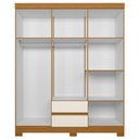 Ver imagem 6 de Guarda Roupa Casal 154cm 6 Portas Lipion Cinamomo/Off a02 - Mpozenato