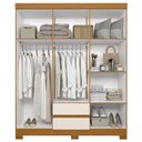 Ver imagem 5 de Guarda Roupa Casal 154cm 6 Portas Lipion Cinamomo/Off a02 - Mpozenato