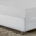 Ver imagem 2 de Lençol com Elástico Casal Nobre Viúva 1 Peça 30cm de Altura Malha 100% Algodão - Branco